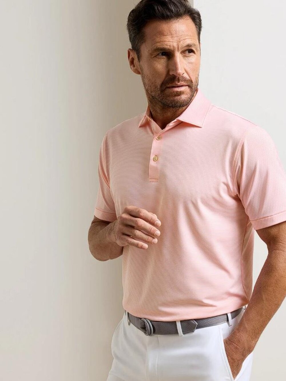 PETER MILLAR Men's Crown Sport Jubilee Stripe Performance Polo Size L